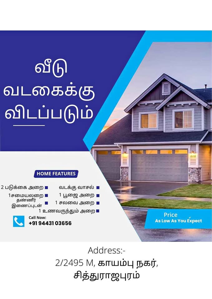 Sithurajapuram house for rent