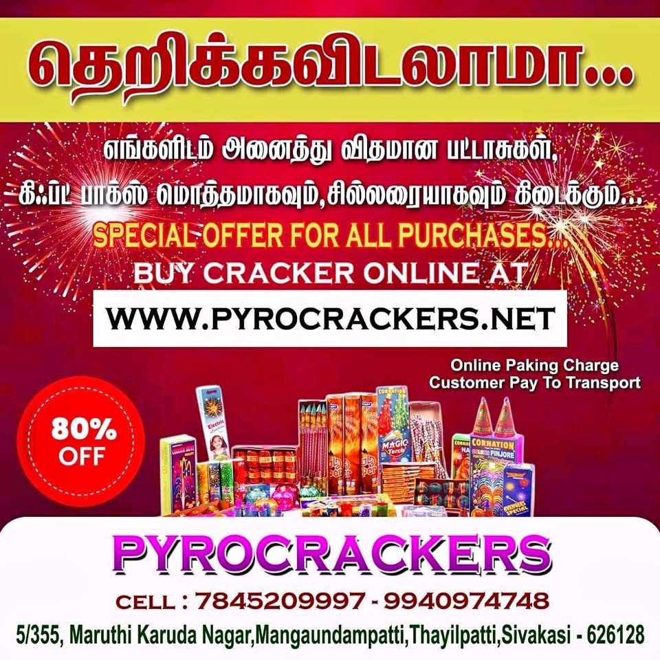 Pyrocrackers crackers 80% off