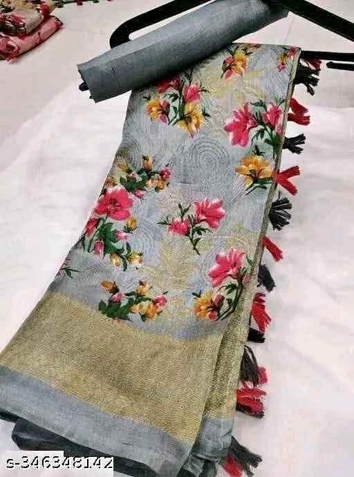 Women's Printed Trendy Art Silk Saree with Blouse Material