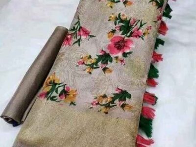 Women's Printed Trendy Art Silk Saree with Blouse Material