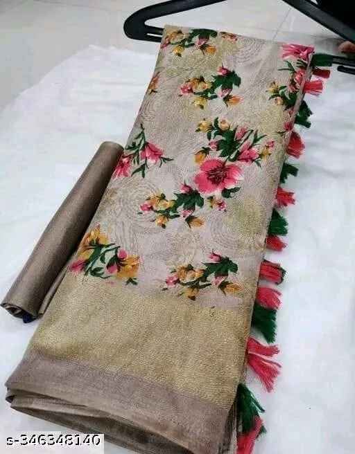 Women's Printed Trendy Art Silk Saree with Blouse Material