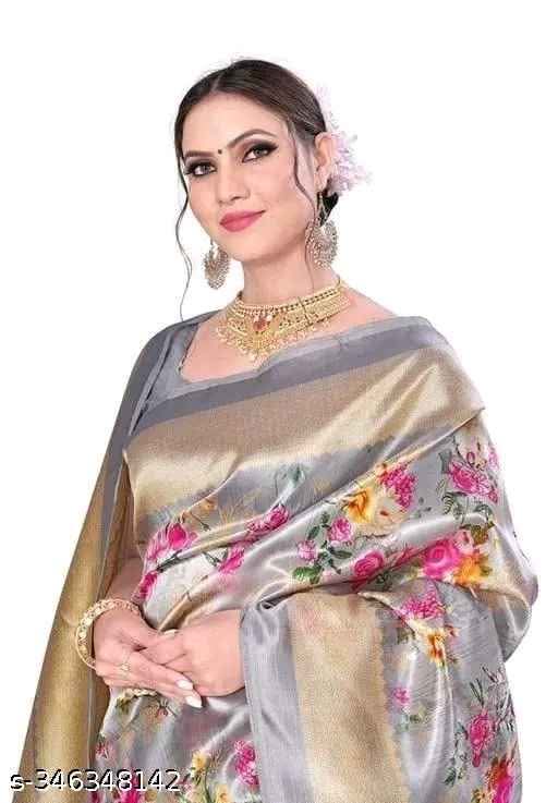 Women's Printed Trendy Art Silk Saree with Blouse Material