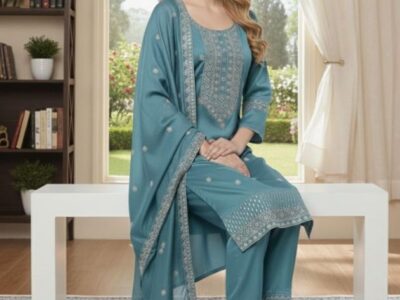 Vichitra silk Dupatta set