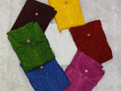 Rayon chikankari kurtis Rs1200/-