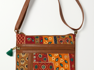 Women’s Multicolor Ethnic Patchwork Sling Bag | Soft Canvas Crossbody Bag | Stylish Daily Use Side Bag for Girls & Women